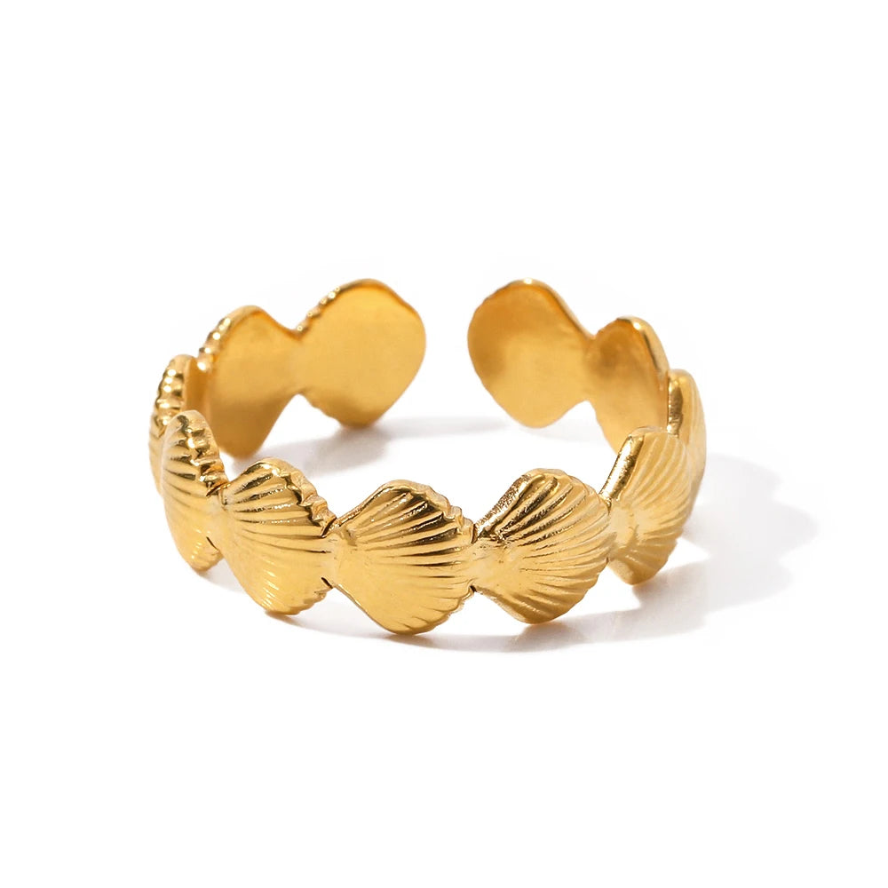 Geometric Wide Stainless Steel Ring