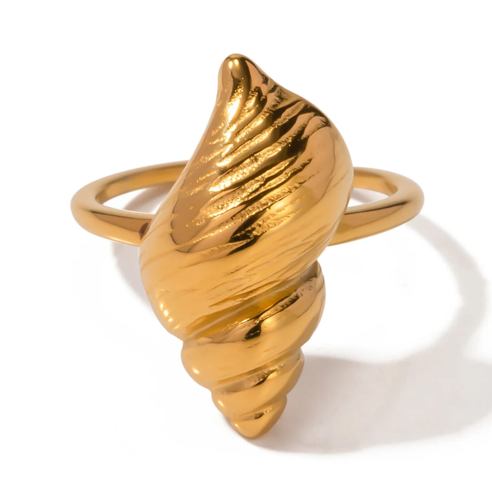 Geometric Wide Stainless Steel Ring