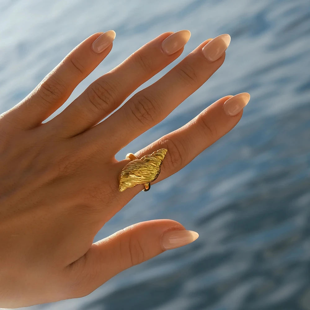 Geometric Wide Stainless Steel Ring