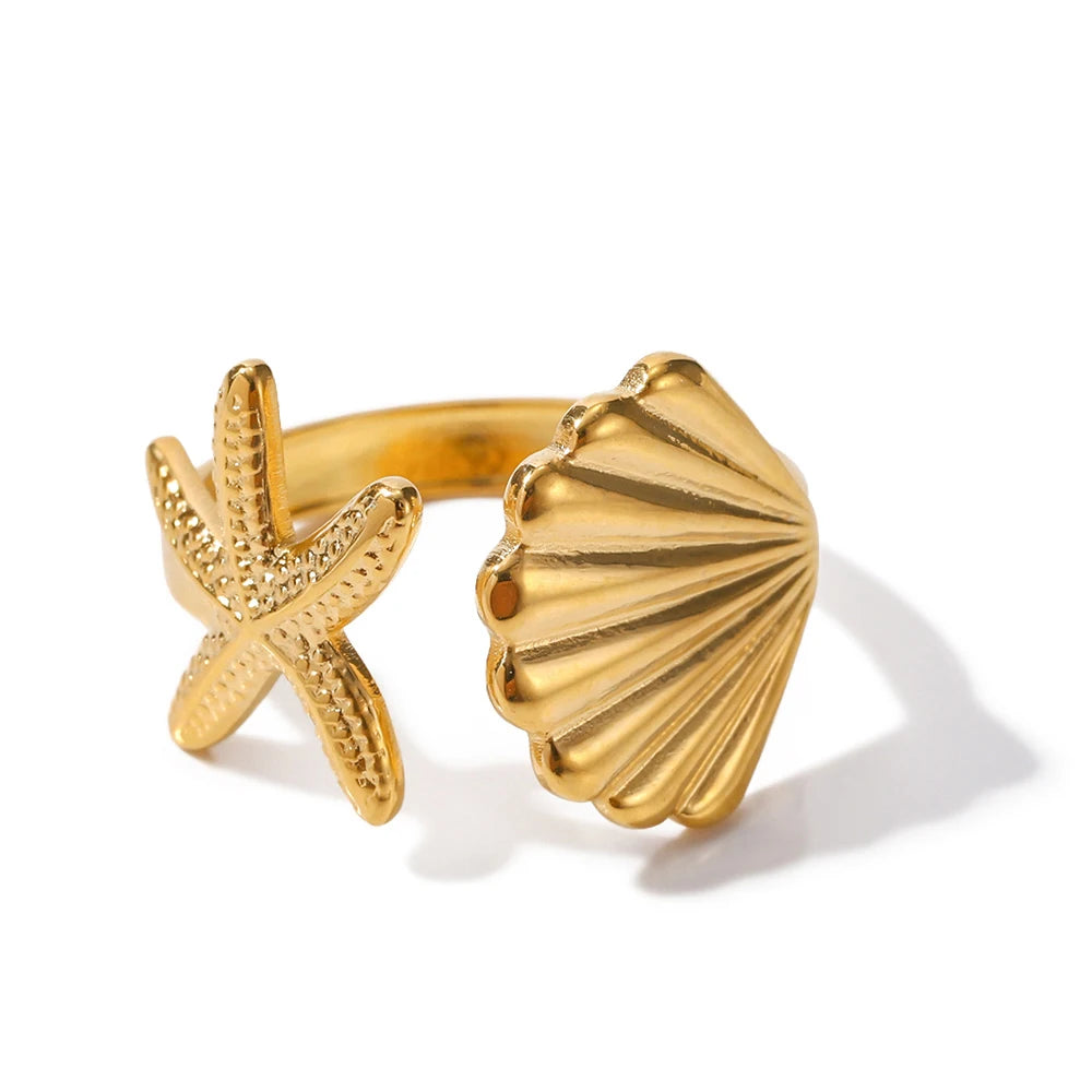 Geometric Wide Stainless Steel Ring